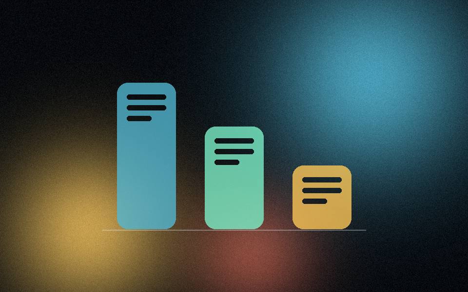 Three bars of different heights comparing pricing models